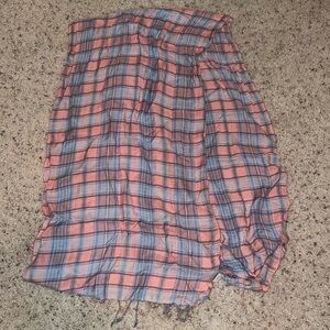 L.L. Bean pink and blue plaid scarf
